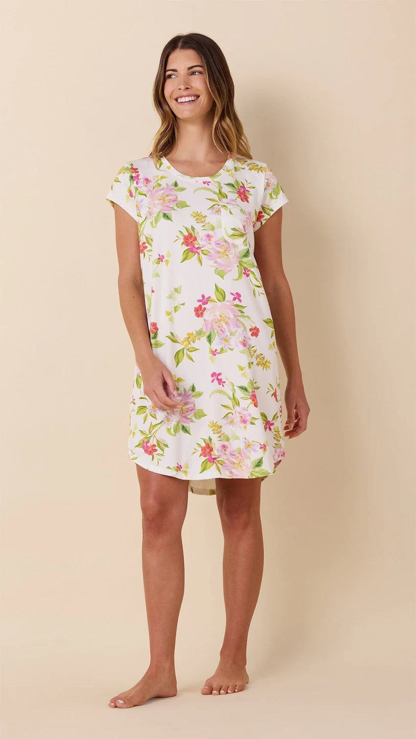 Florentina Knit Short-Sleeved Sleep Shirt - Robert's-The Cat's Pajamas-Robert's