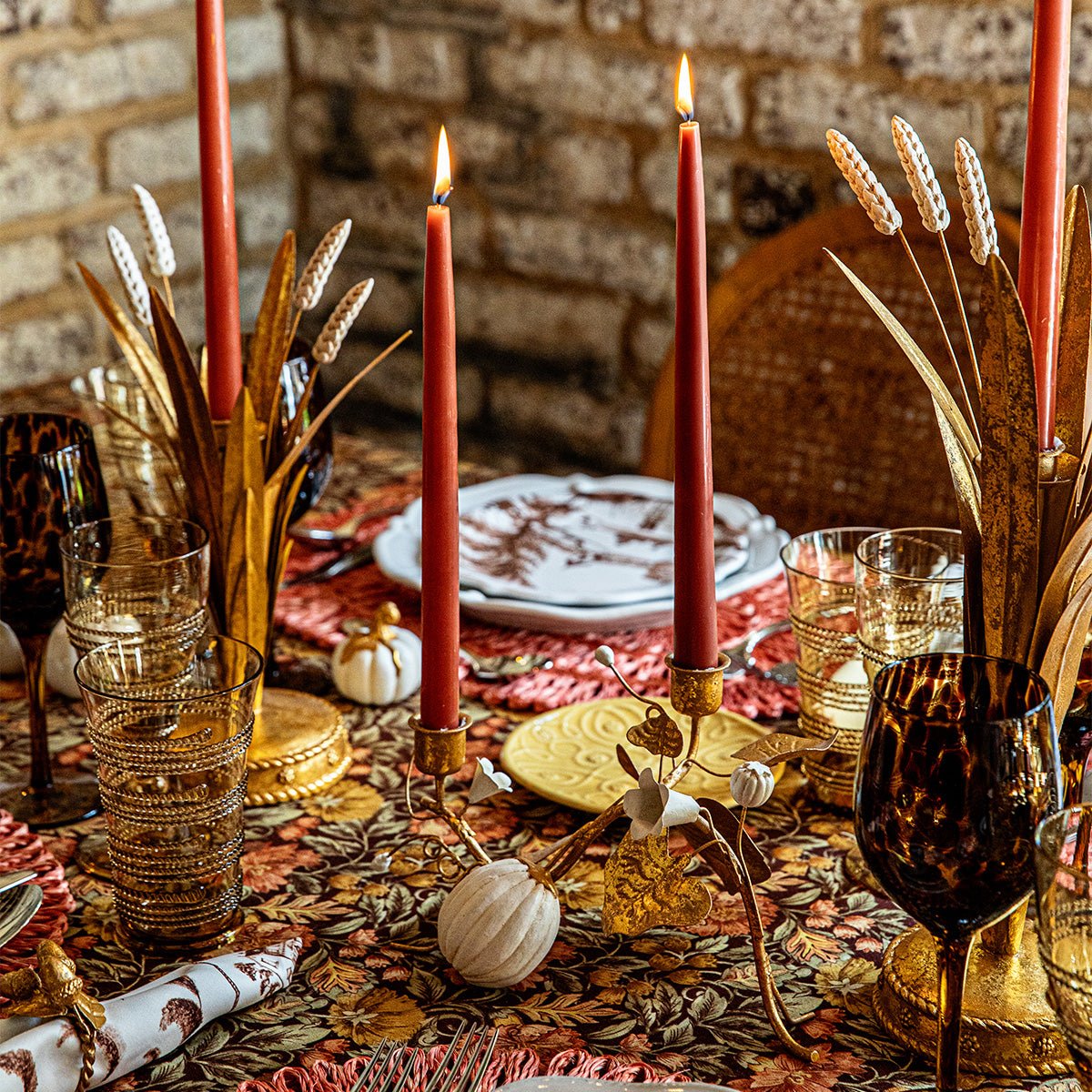 Forest Walk Pumpkin & Vine Double Candlestick Holder - Gold - Robert's-Juliska-Robert's