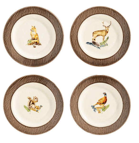 Forest Walk Side Cocktail Plate Assorted Set of 4 - Robert's-Juliska-Robert's