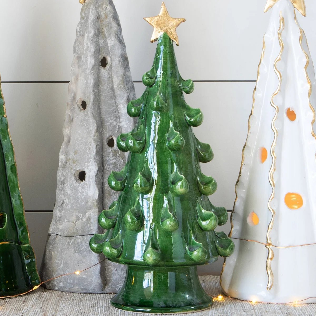 Foresta Green Medium Tree with Gold Star - Robert's-VIETRI-Robert's