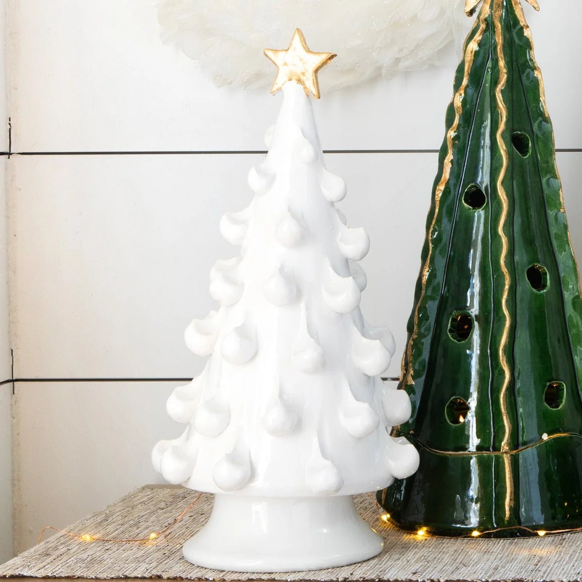 Foresta White Medium Tree with Gold Star - Robert's-VIETRI-Robert's