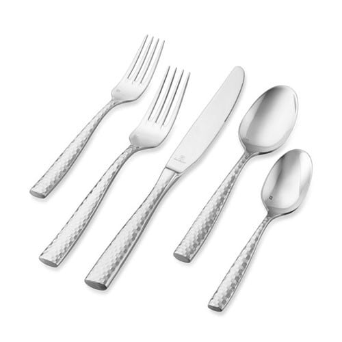 Fortessa Lucca Faceted Stainless 5 Pc Place Set - Robert's-SCHOTT FORTESSA-Robert's