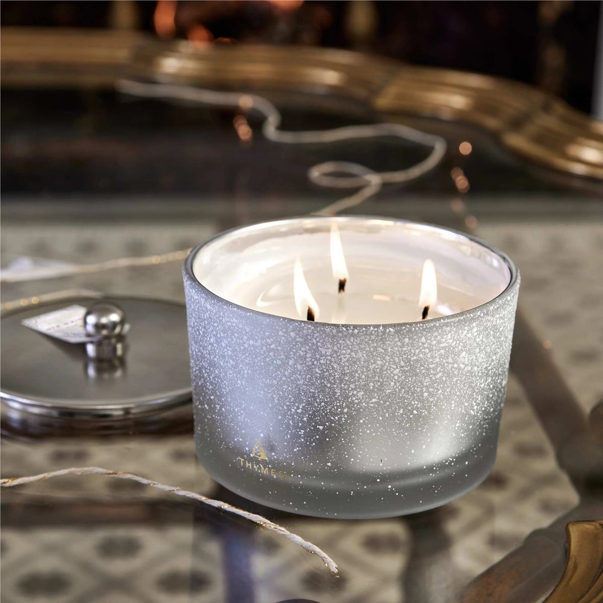 Frasier Fir Flocked 3 Wick Poured Candle - Robert's-Thymes-Robert's