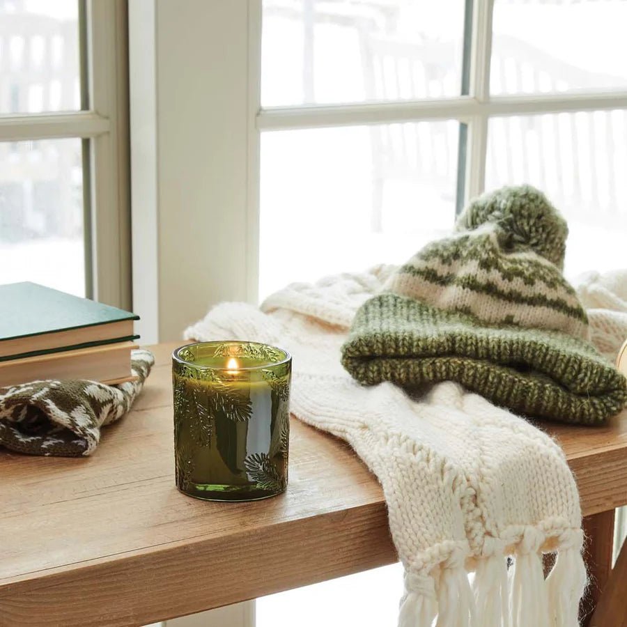 Frasier Fir Molded Green Glass Candle - Robert's-Thymes-Robert's