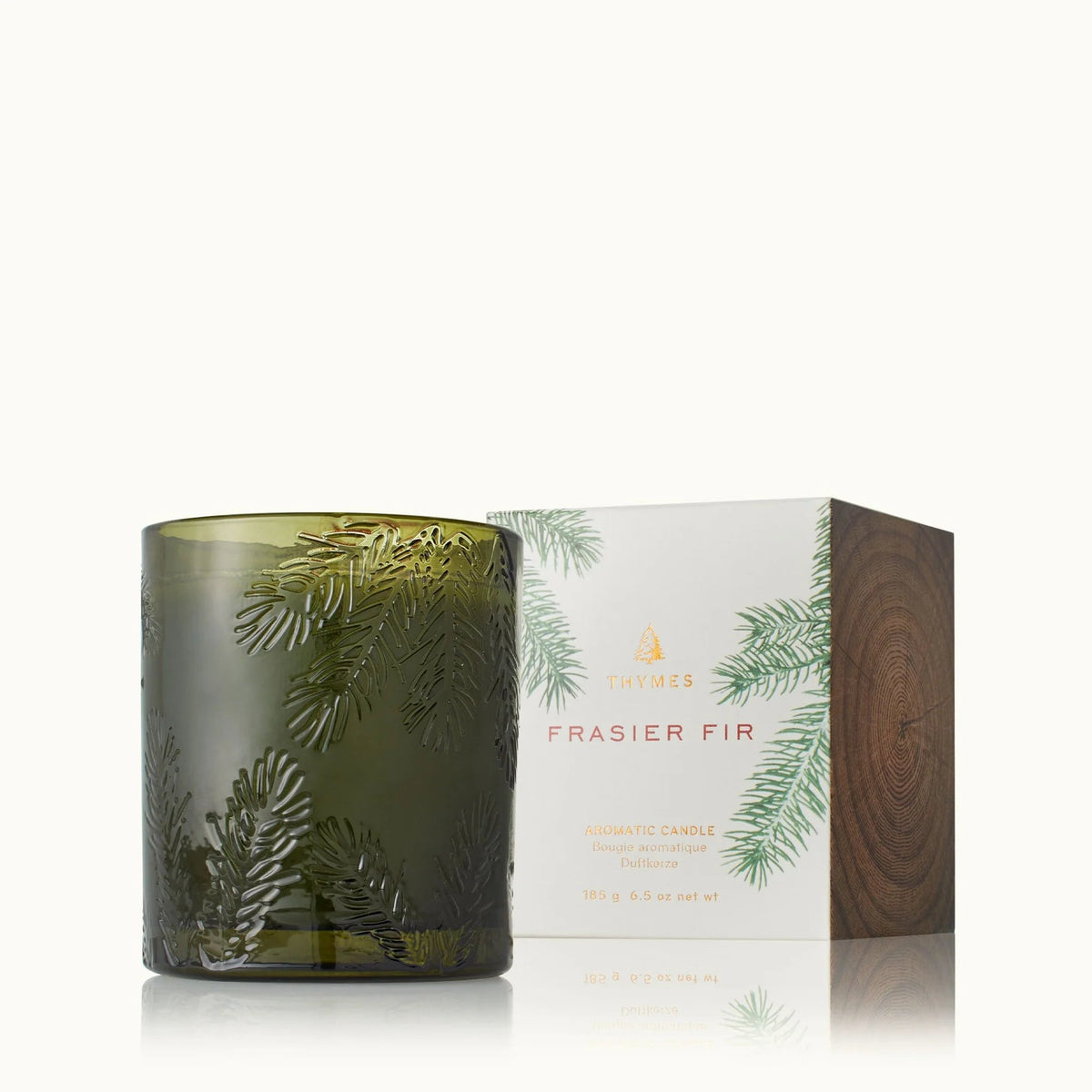 Frasier Fir Molded Green Glass Candle - Robert's-Thymes-Robert's