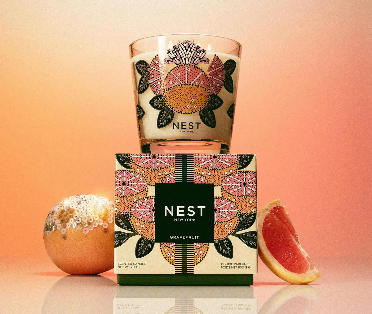 Grapefruit Decorative 3-Wick Candle - Robert's-NEST New York-Robert's