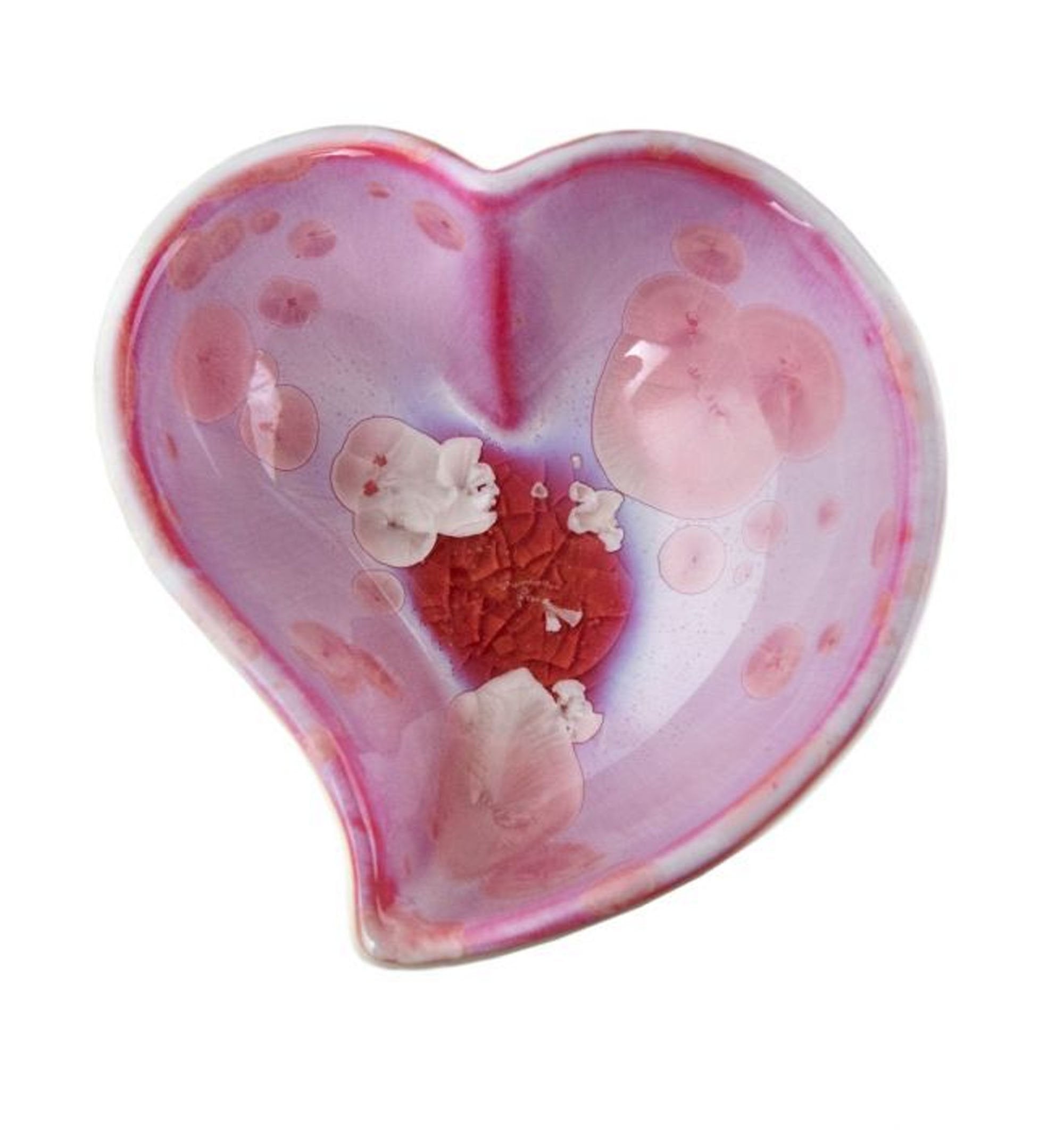 Simon Pearce Twist Heart Crystalline Bowl Small - Rose