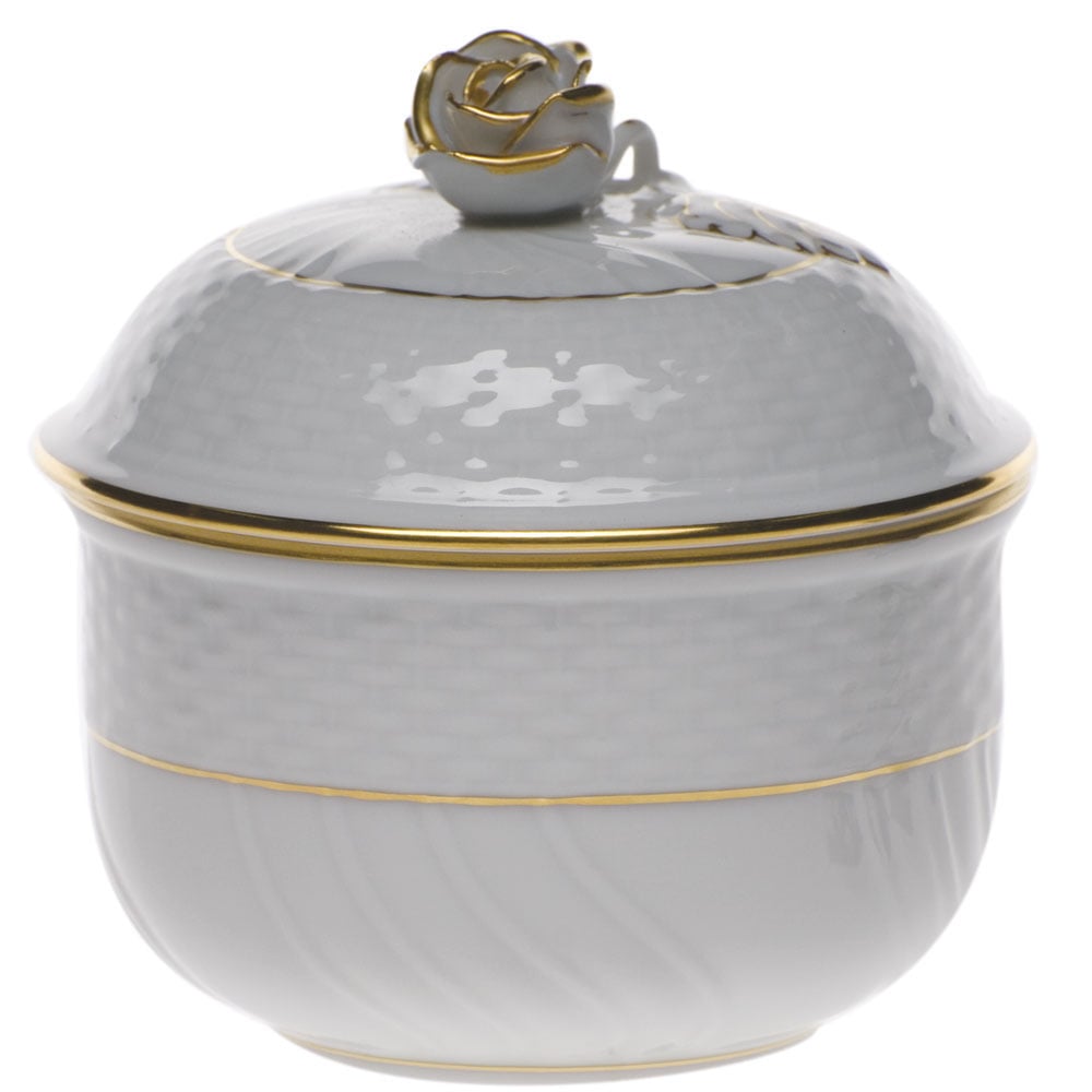 Herend Golden Edge 6oz Covered Sugar