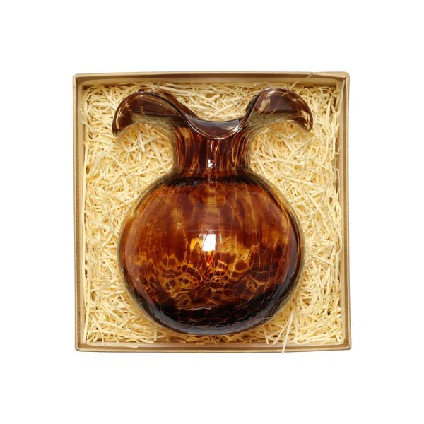 Hibiscus Glass Brown Tortoiseshell Bud Vase - Robert's-VIETRI-Robert's