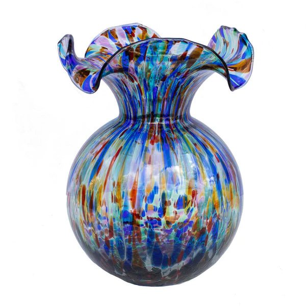 Hibiscus Glass Carnevale Medium Fluted Vase - Robert's-VIETRI-Robert's