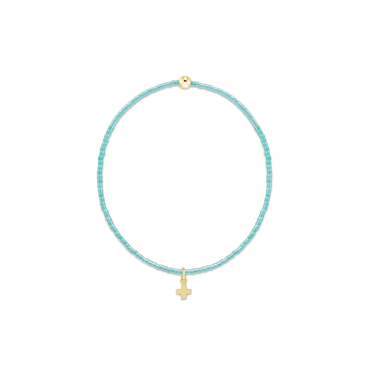 Hope Classic Sea Glass Bracelet - Signature Cross Small Gold Charm - Robert's-enewton-Robert's