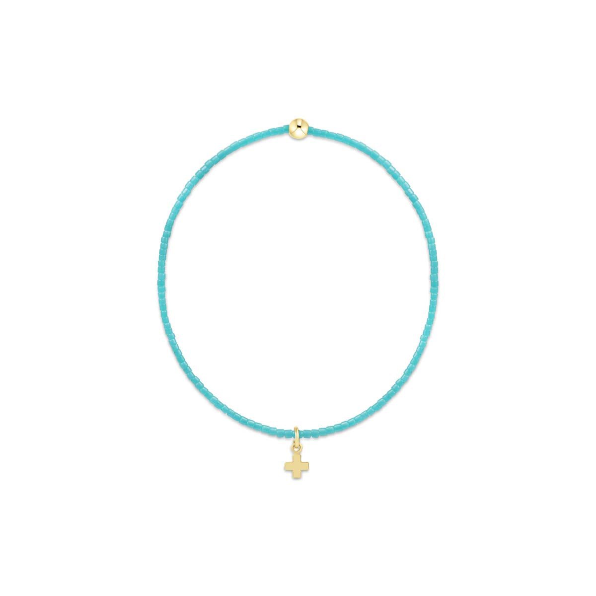 Hope Classic Turquoise Bracelet - Signature Cross Small Gold Charm - Robert's-enewton-Robert's