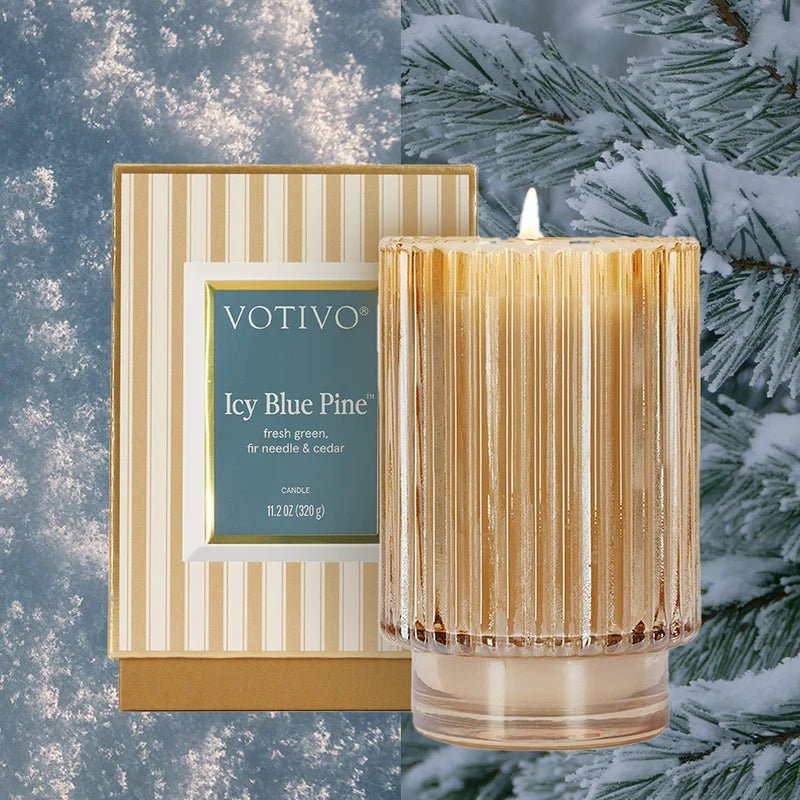 Icy Blue Pine Holiday Candle - Robert's-VOTIVO-Robert's