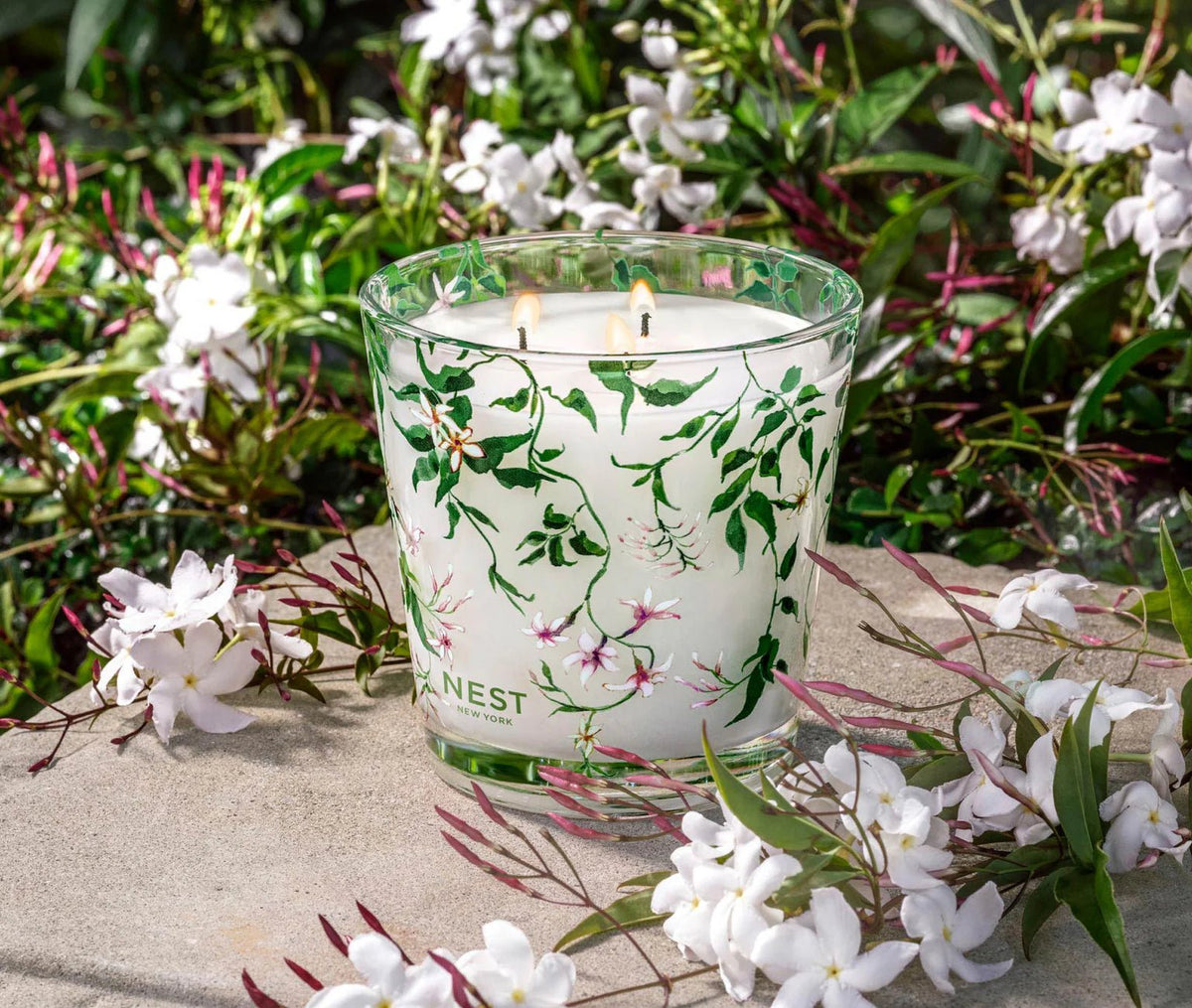 Indian Jasmine Decorative 3-Wick Candle - Robert's-NEST New York-Robert's