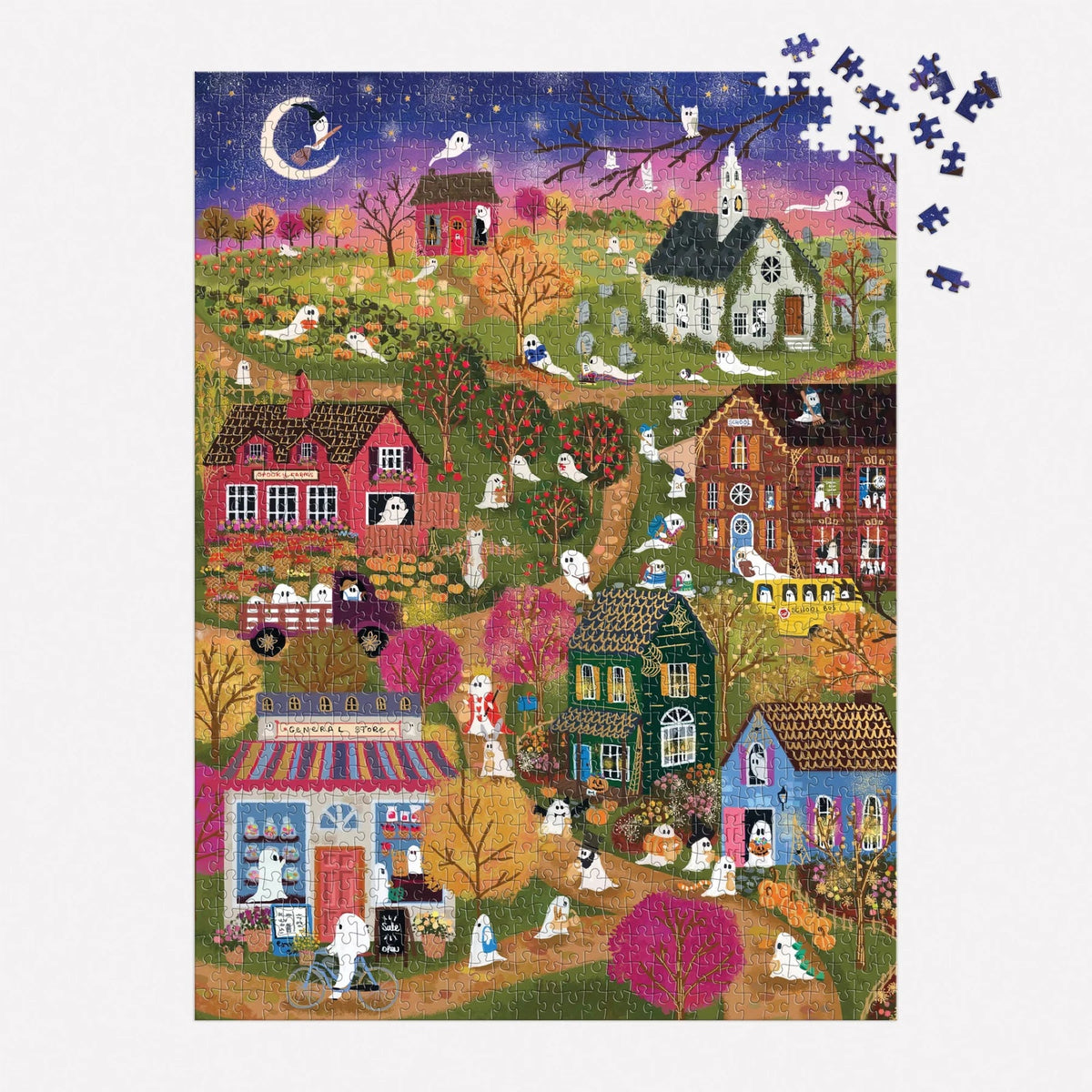 Joy Laforme Spooky Village 1000 Piece Foil Puzzle - Robert's-Chronicle Books-Robert's