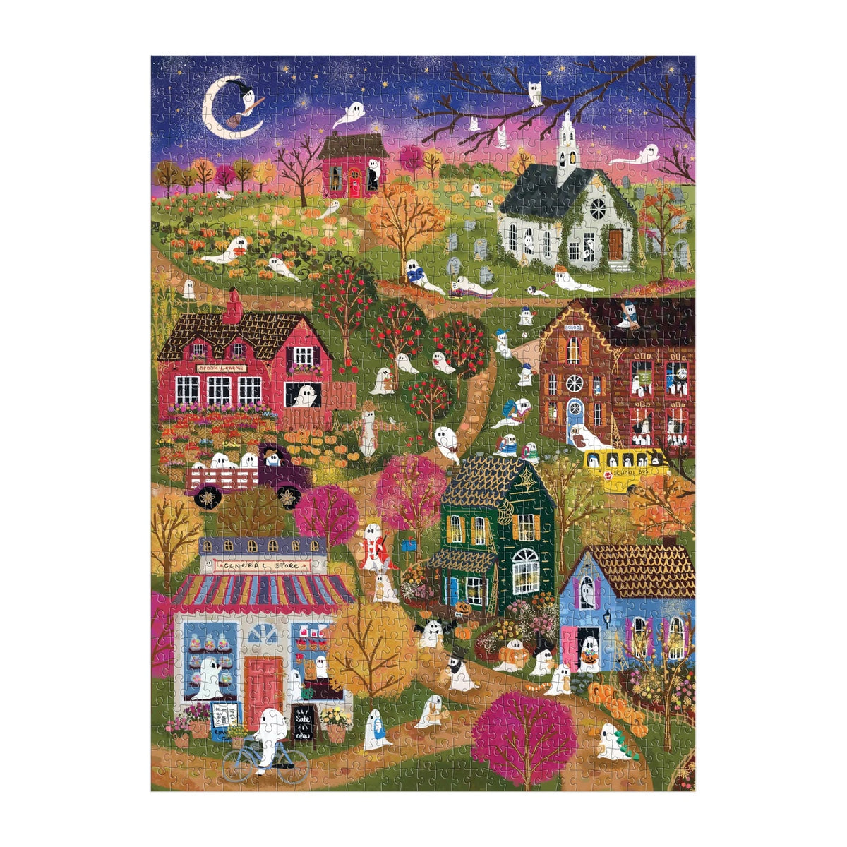 Joy Laforme Spooky Village 1000 Piece Foil Puzzle - Robert's-Chronicle Books-Robert's