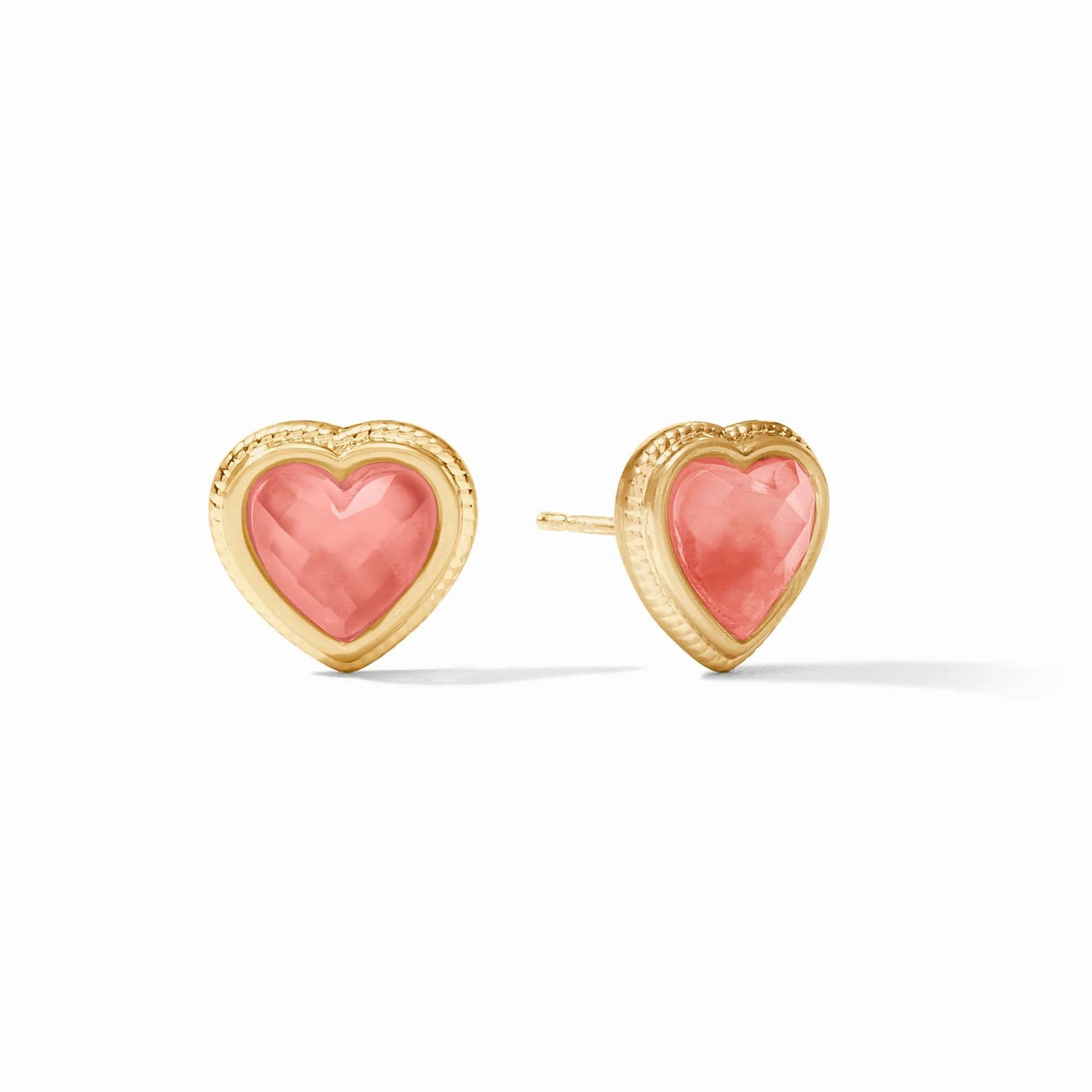 Julie Vos Heart Stud Blush Pink