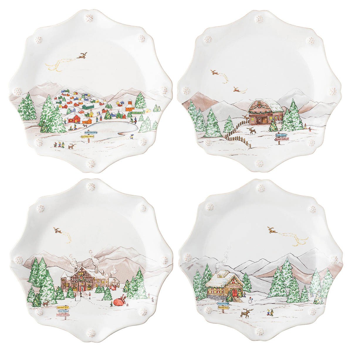 Juliska Berry and Thread North Pole Dessert Plate Set