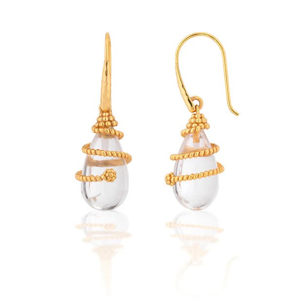 Lily Drop Earrings - Clear Quartz - Robert's-Capucine De Wulf-Robert's