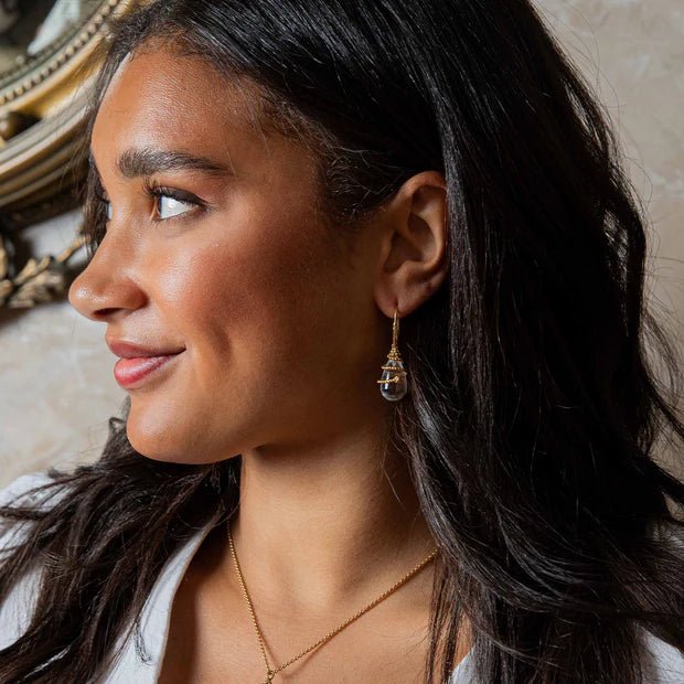 Lily Drop Earrings - Clear Quartz - Robert's-Capucine De Wulf-Robert's