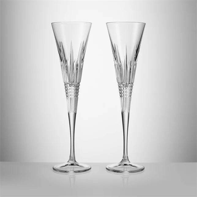 Lismore Diamond Toasting Flutes, 5.5oz, Set of 2 - Robert's-WATERFORD CRYSTAL-Robert's