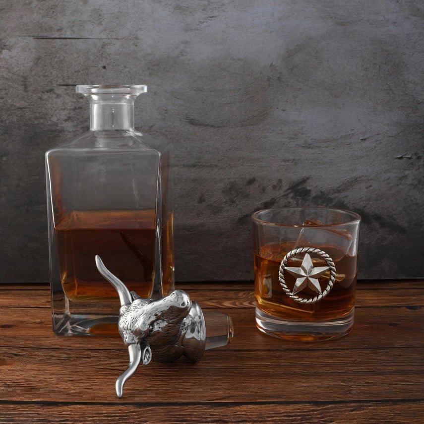 Longhorn Decanter Set with Pair of Glasses - Robert's-Arthur Court-Robert's