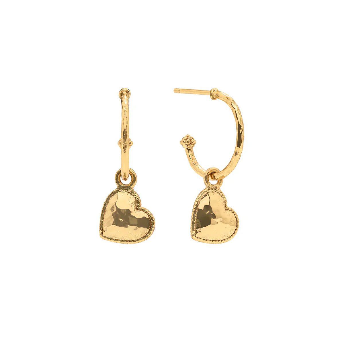 Love Hoop Earrings with Heart Charm - Gold - Robert's-Capucine De Wulf-Robert's