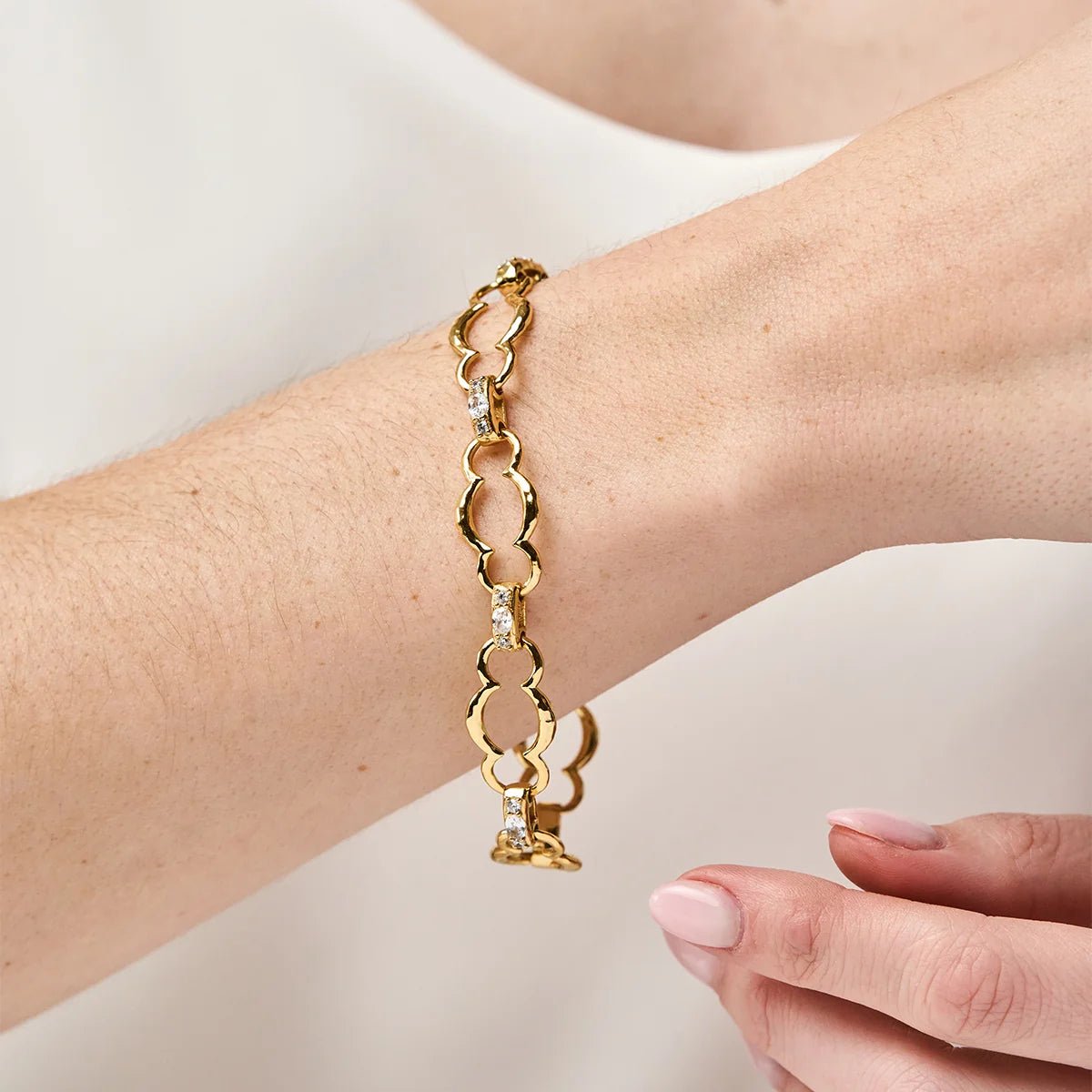 Maharani Grande Chain Bracelet, 7.5"+2" - Clear Cubic Zirconia - Robert's-Capucine De Wulf-Robert's
