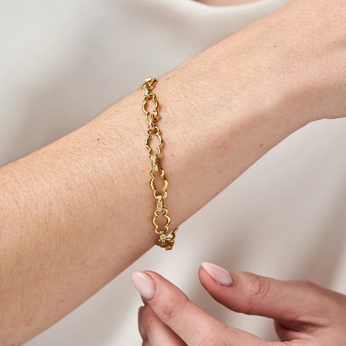 Maharani Petite Chain Bracelet, 7"+2" - Clear Cubic Zirconia - Robert's-Capucine De Wulf-Robert's