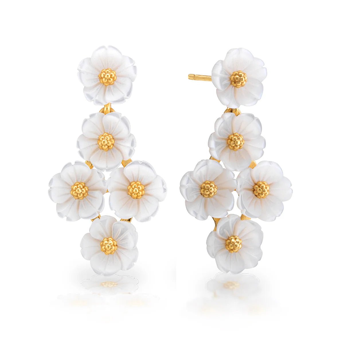 Mermaid Garden Floral Petite Post Drop Earrings - MOP/Gold - Robert's-Capucine De Wulf-Robert's