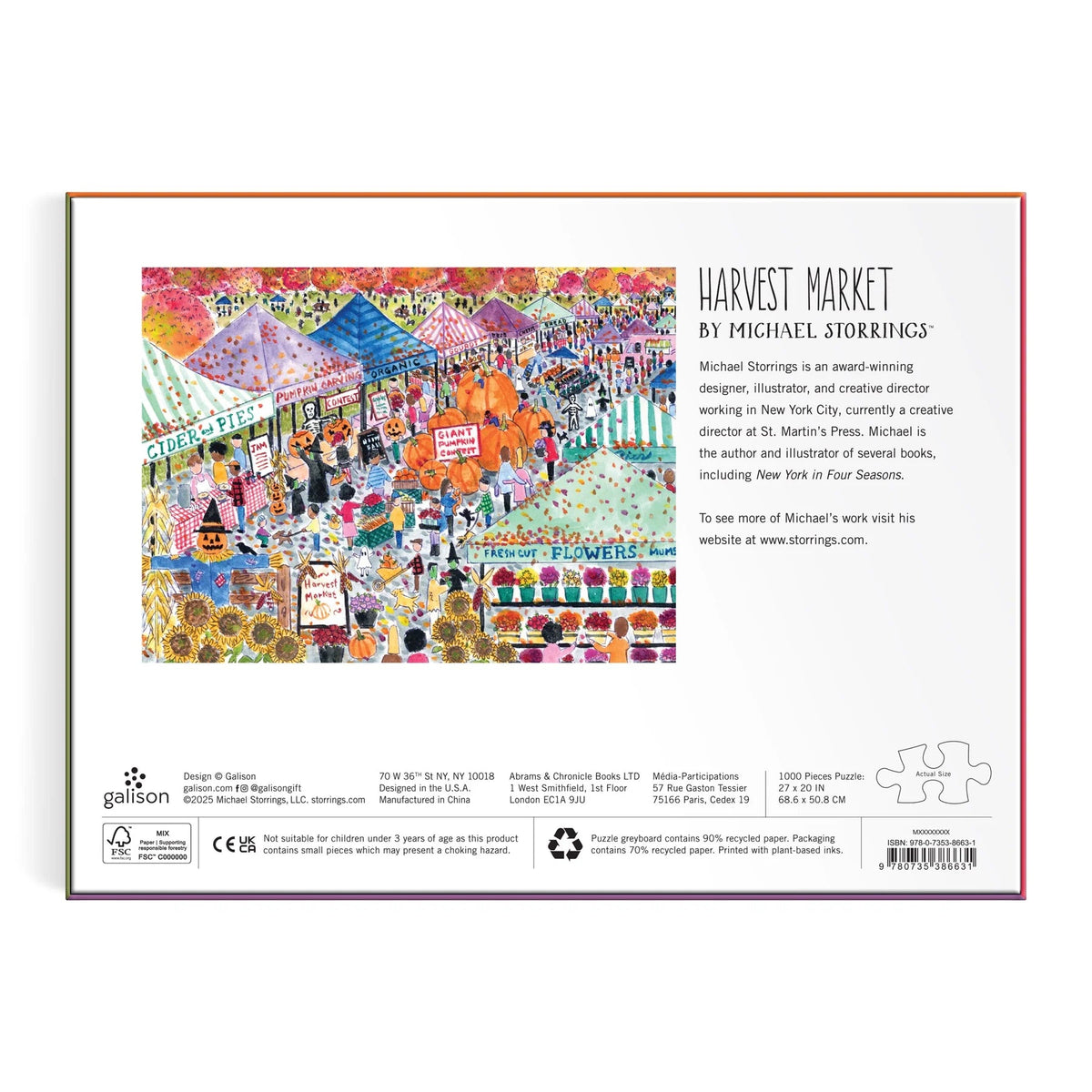 Michael Storrings Harvest Market 1000 Piece Puzzle - Robert's-Chronicle Books-Robert's