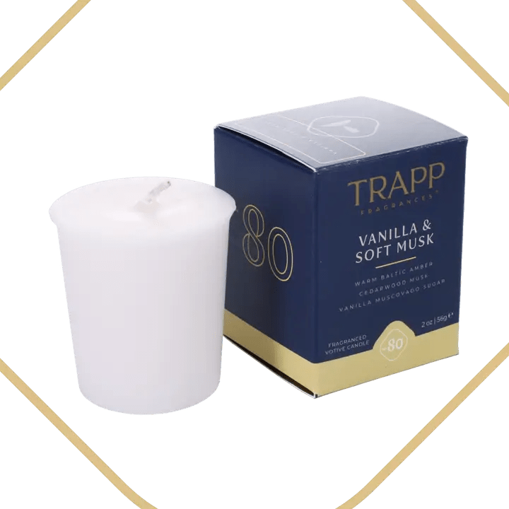 No. 80 Vanilla & Soft Musk 2 oz. Votive Candle - Robert's-Trapp-Robert's