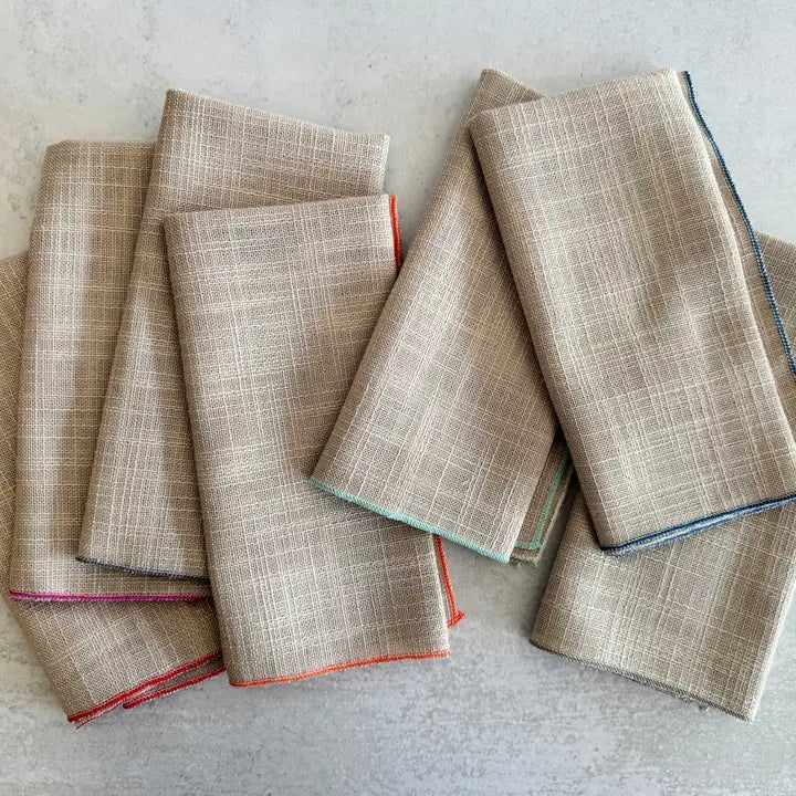Oatmeal Napkins, Set of 8 - Robert's-Dot and Army-Robert's