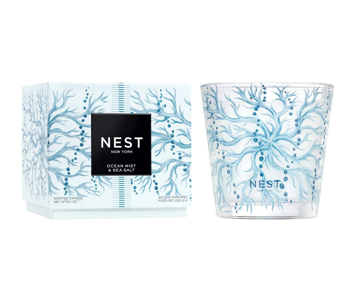 Ocean Mist & Sea Salt Decorative 3-Wick Candle - Robert's-NEST New York-Robert's