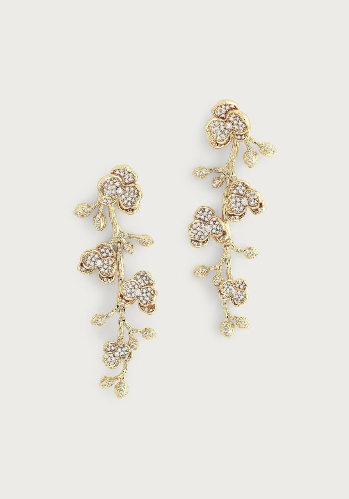 Orchid White Pavé Dangle Earrings - Robert's-Anabel Aram-Robert's