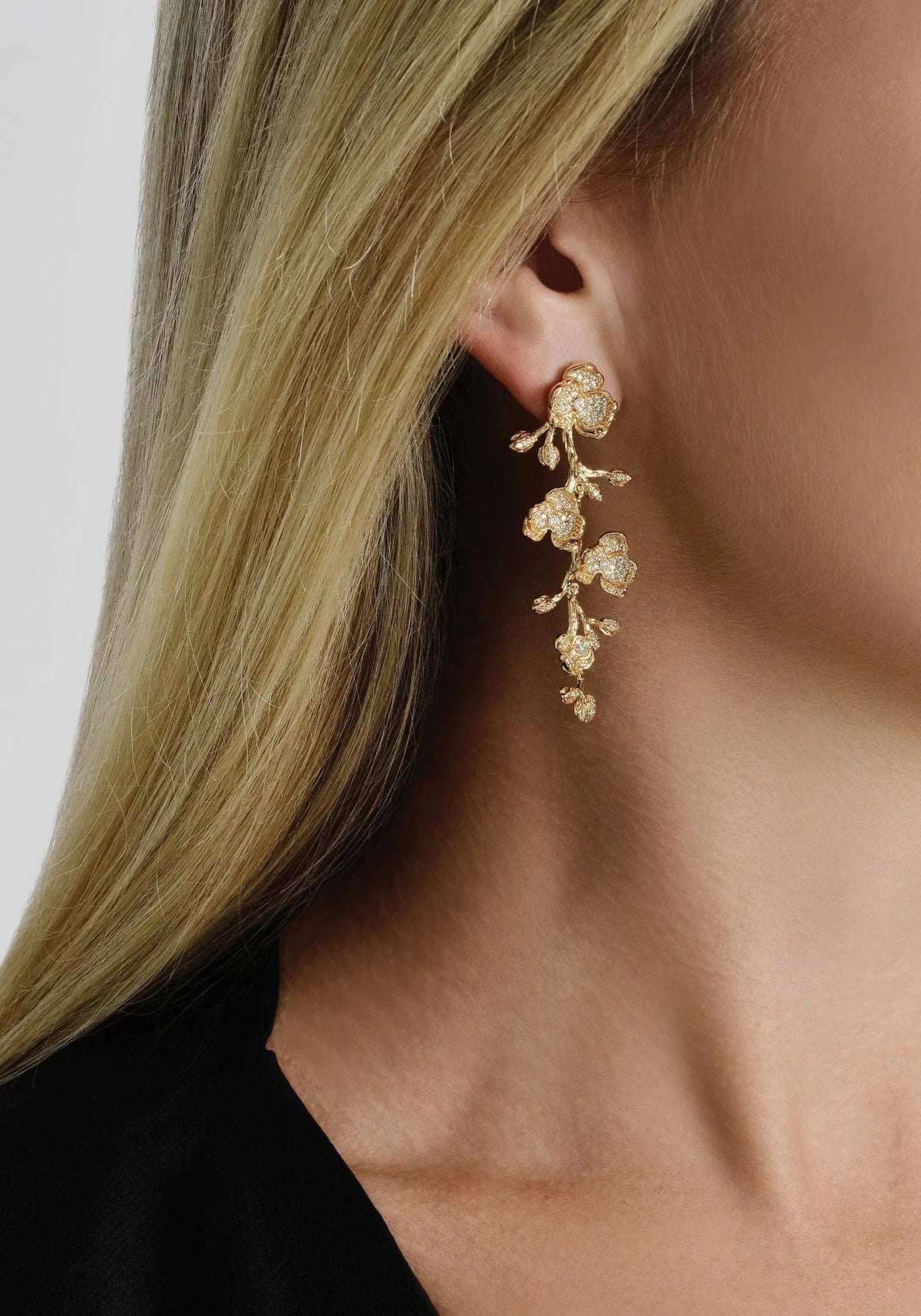 Orchid White Pavé Dangle Earrings - Robert's-Anabel Aram-Robert's
