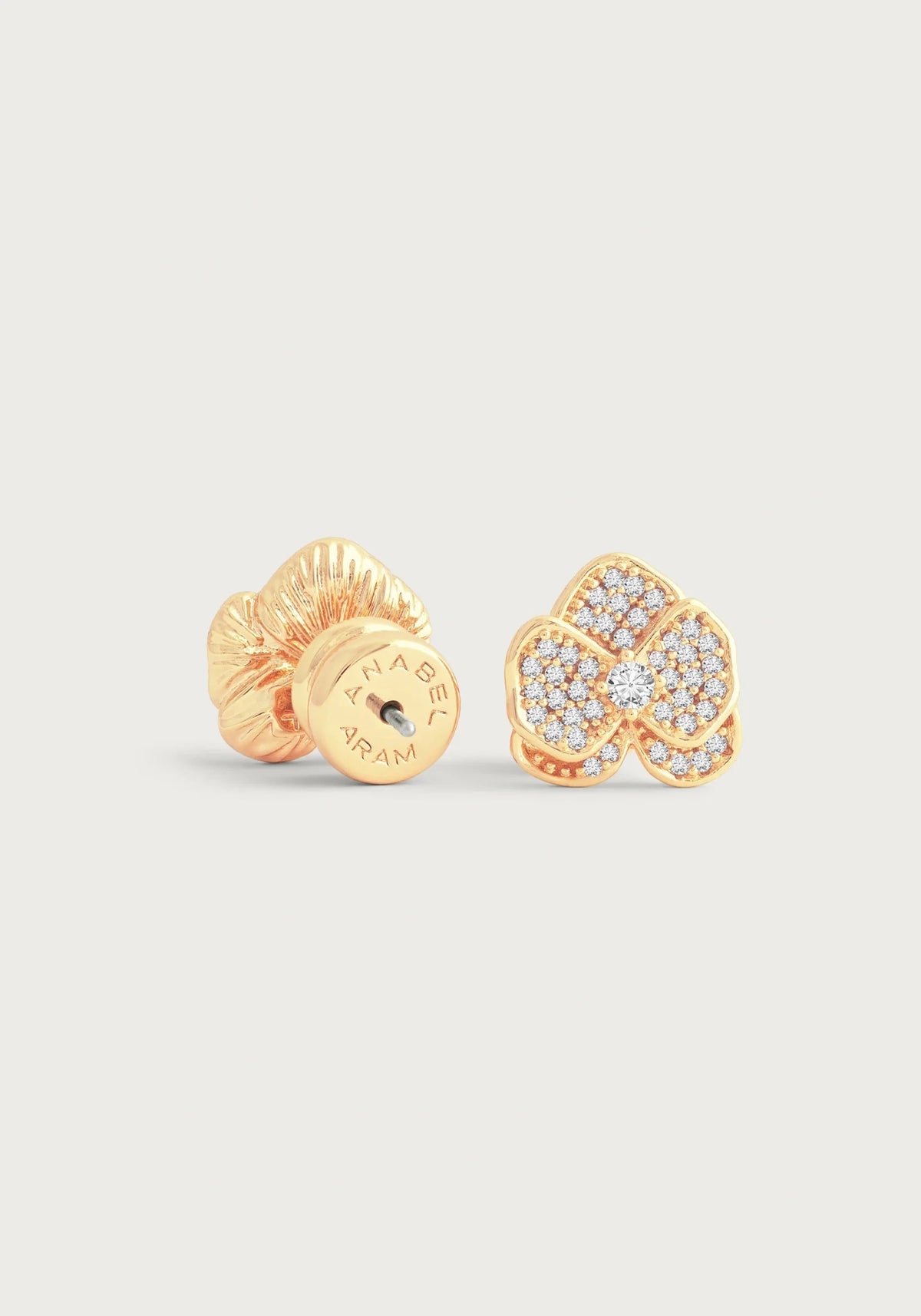 Orchid White Pavé Studs, Gold - Robert's-Anabel Aram-Robert's