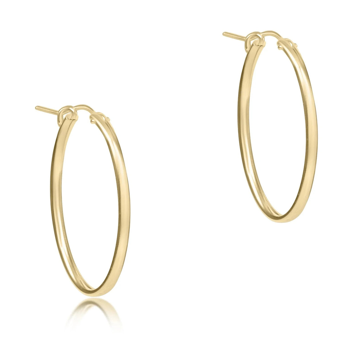 oval gold 1" hoop- smooth - Robert's-enewton-Robert's