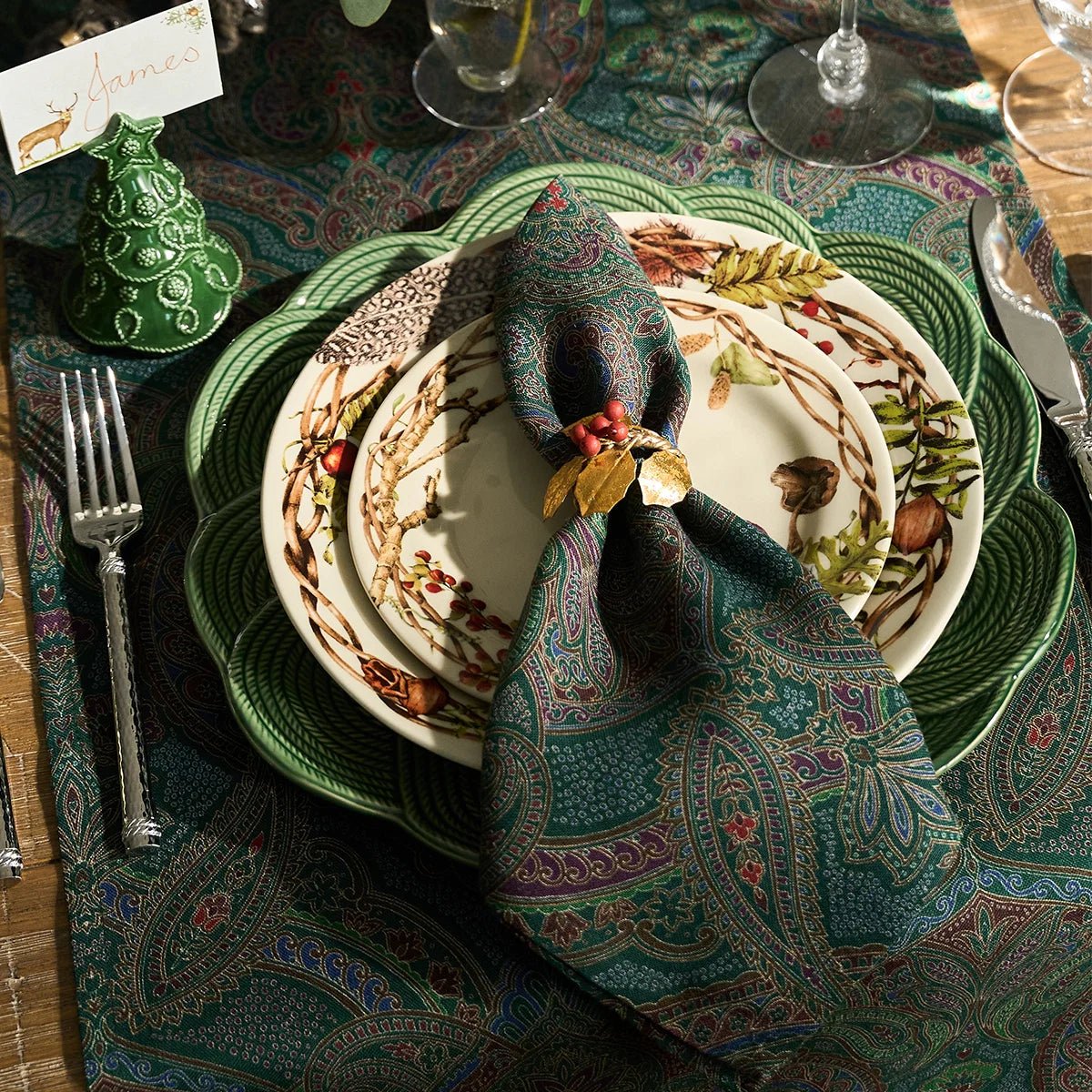 Paisley 18" x 90" Table Runner - Evergreen - Robert's-Juliska-Robert's