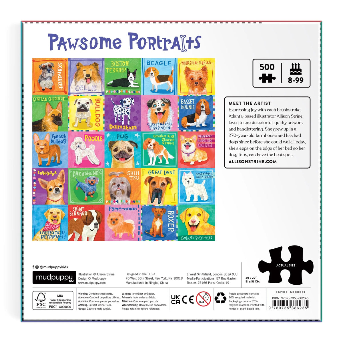 Pawsome Portraits 500 Piece Family Puzzle - Robert's-Chronicle Books-Robert's