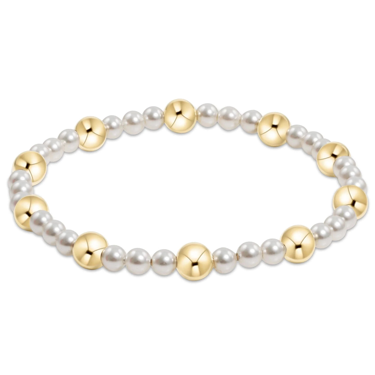 Pearl Sincerity Pattern 4mm Beaded Bracelet - 6mm Gold - Robert's-enewton-Robert's