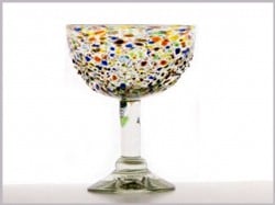 RAH Confetti Hand Made Margarita Glass - Robert's-ROSE ANN HALL-Robert's