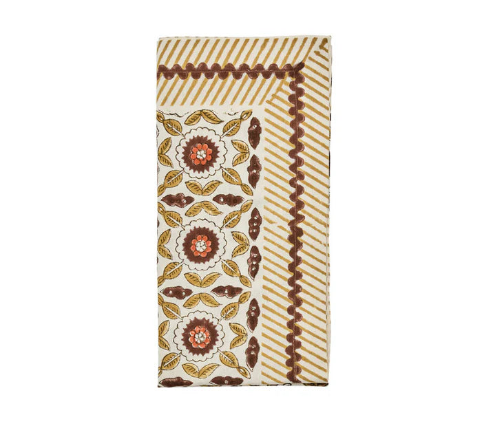 Majorelle Napkin in Brown & Orange
