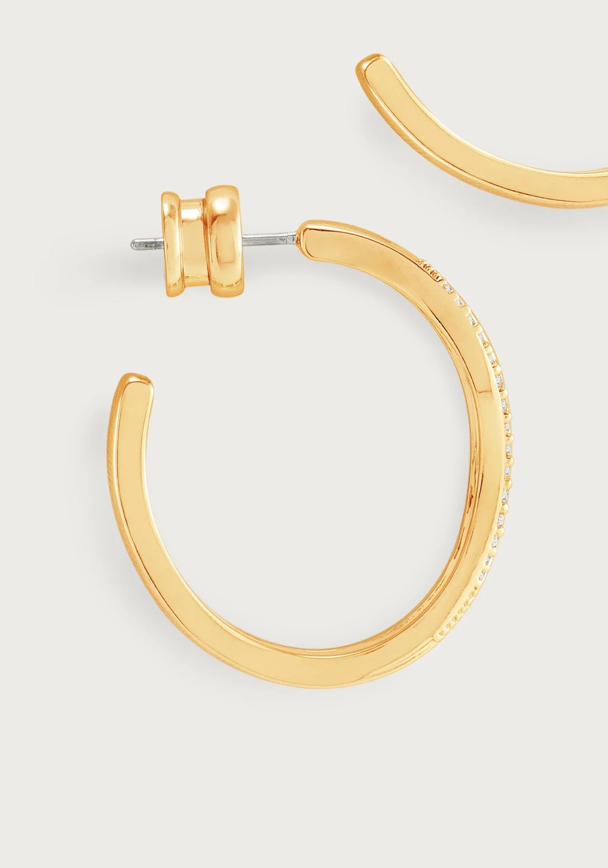 Anabel Aram-River Wave Pave Hoops, Gold - Robert's