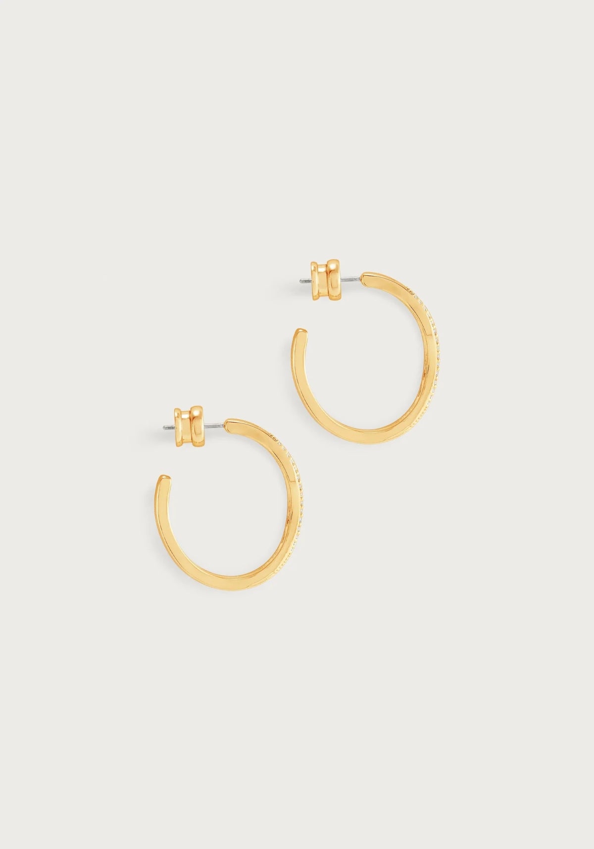 Anabel Aram-River Wave Pave Hoops, Gold - Robert's