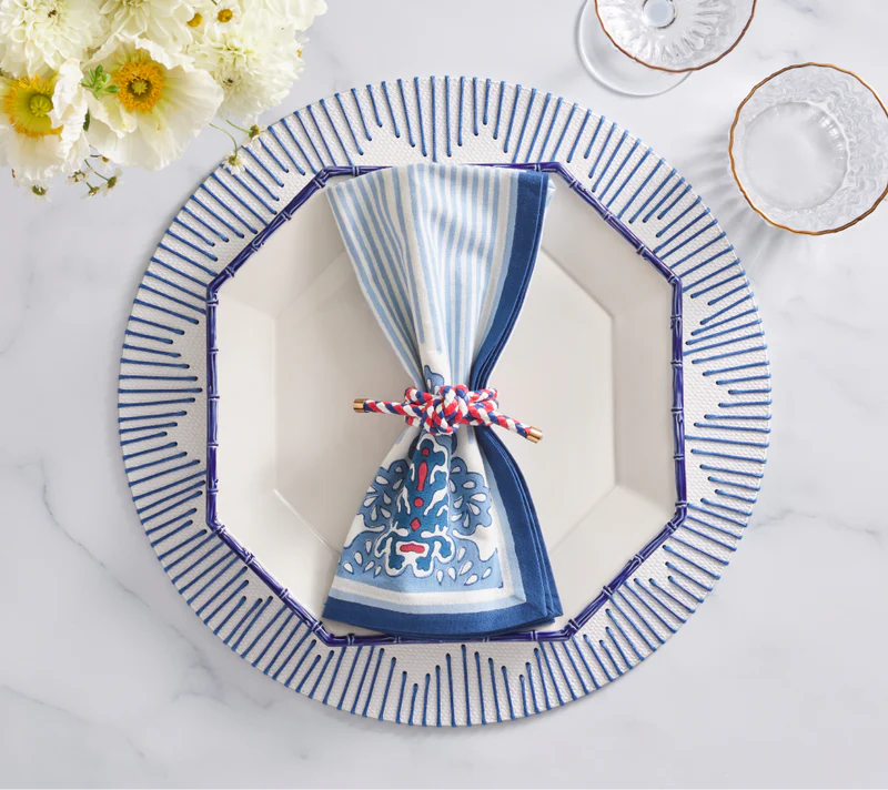 Rope Knot Napkin Ring in Red, White, Blue