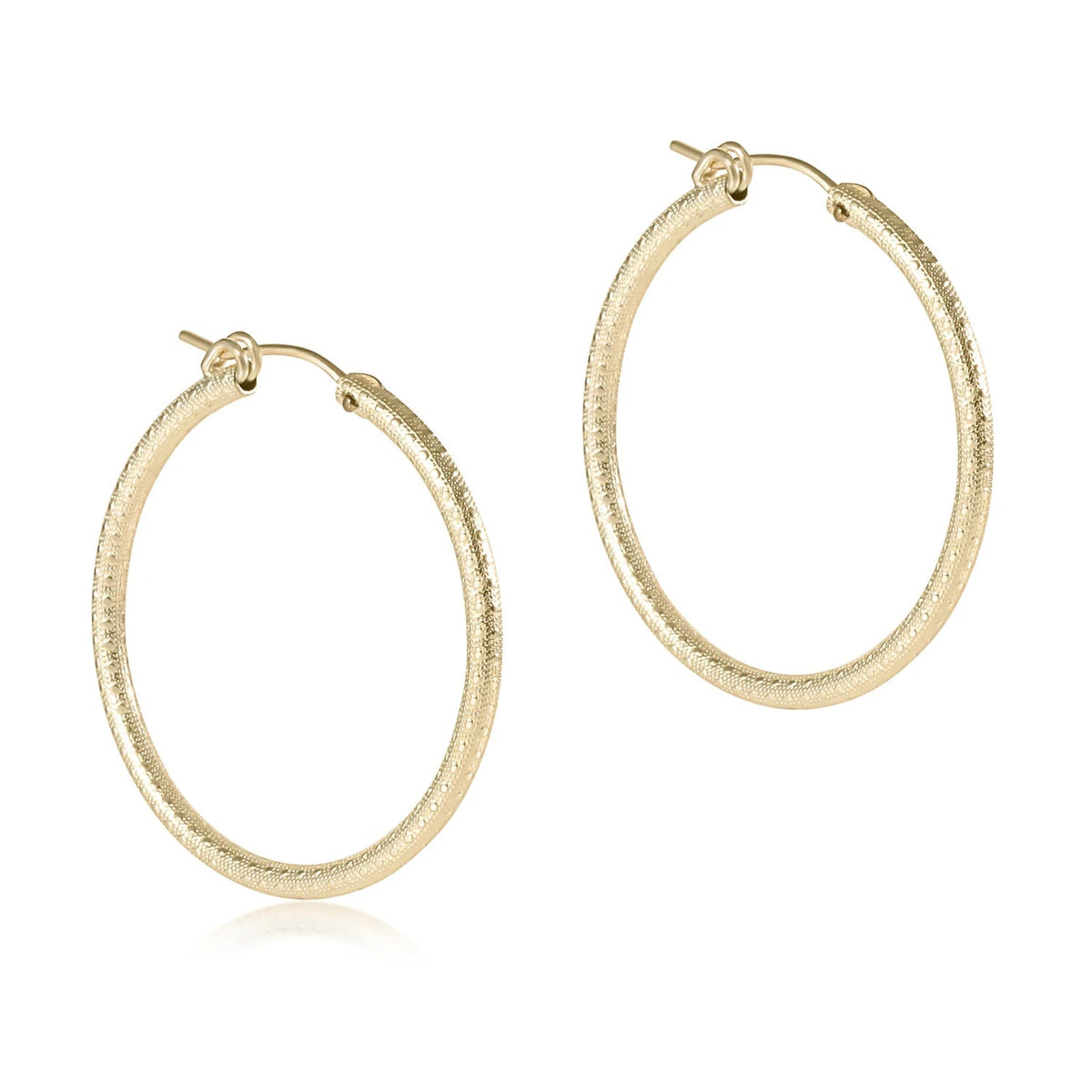round gold 1.25" hoop - textured - Robert's-enewton-Robert's