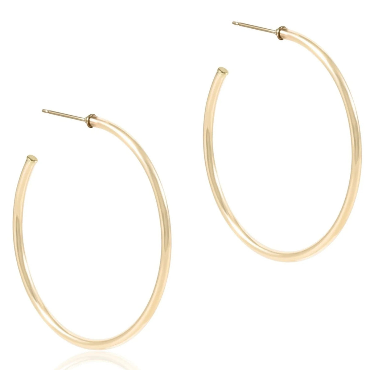 round gold 1.25" post hoop - 2mm - smooth - Robert's-enewton-Robert's