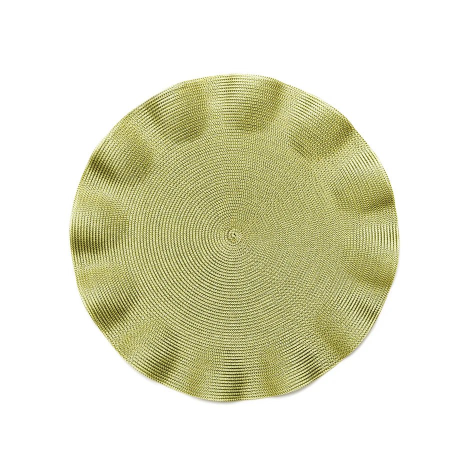 Ruffle Braided Placemat Moss Canary - Robert's-Deborah Rhodes-Robert's