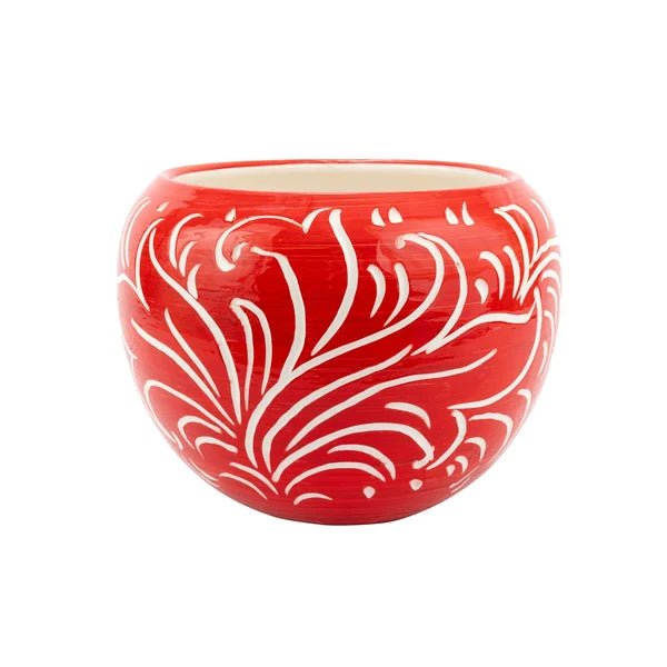 Rustic Garden Red Scroll Medium Cachepot - Robert's-VIETRI-Robert's